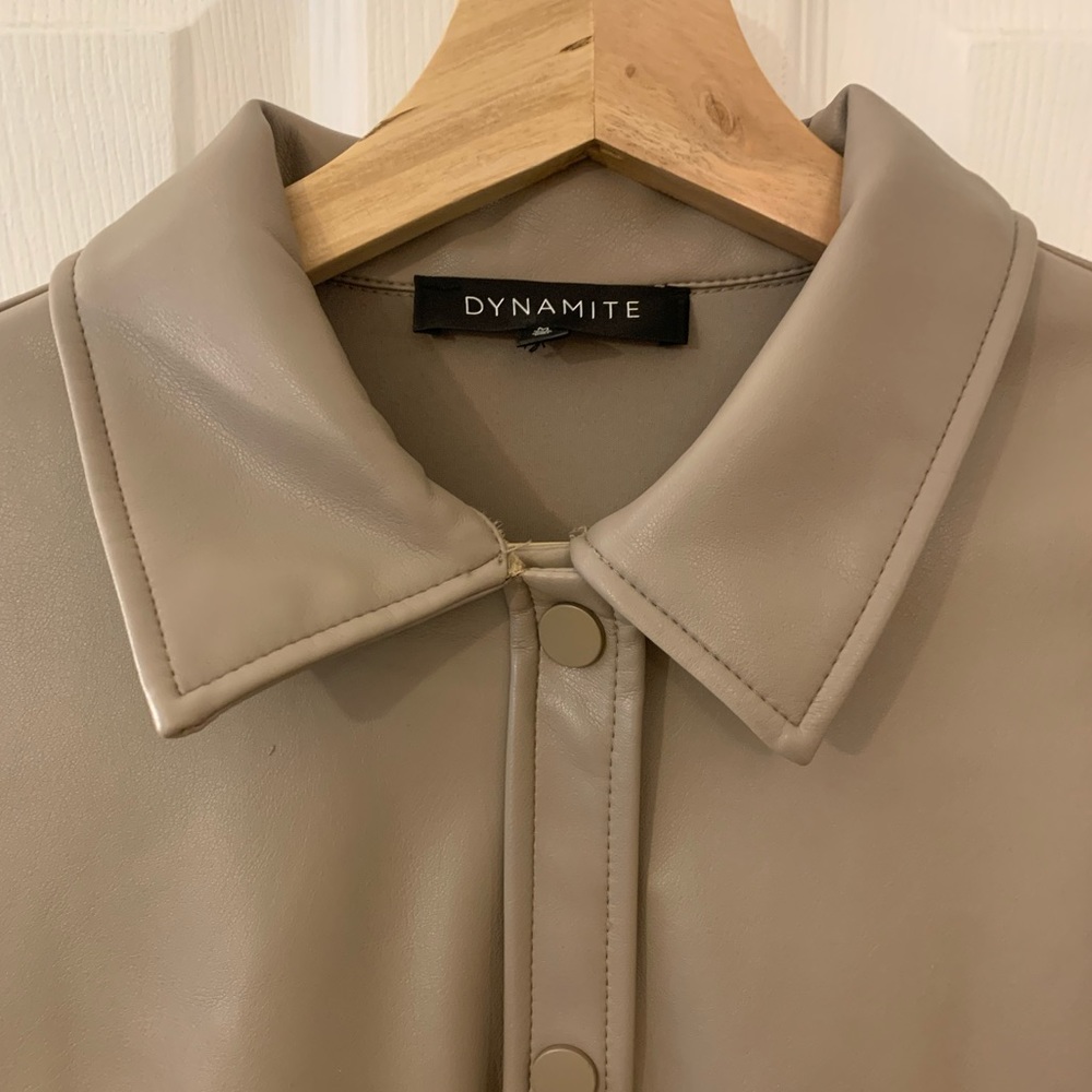 Faux Leather Oversized Shirt
